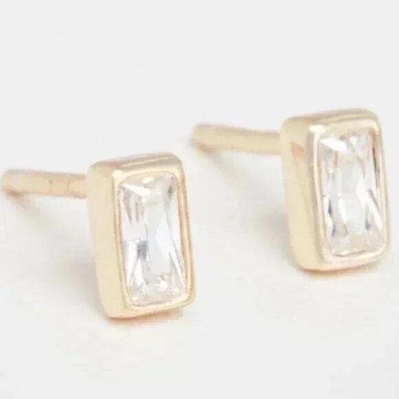 NEW SHASHI Earrings SET Baguette Studs & Crystal Drop Huggie Earrings - Picture 8 of 10